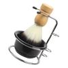 Baluue Shaving Kit with Soft Brush Stainless Steel Stand and Stylish Foaming Bowl for Dense Lather Texture Easy Hold for Mens Grooming and Gift Giving view 1