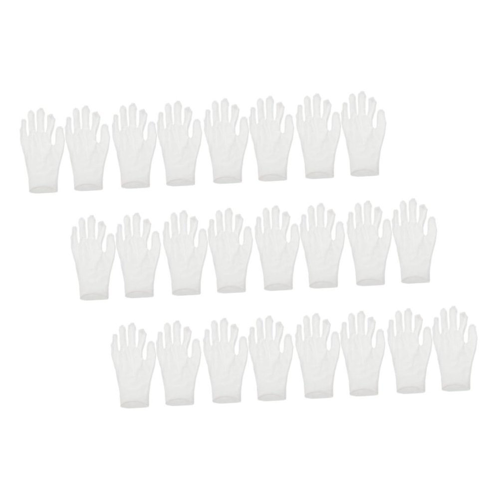 Beavorty 12 Pairs White Cotton Moisturizing Gloves for Adults Thickened Working Gloves for Autumn Winter Soft and Comfortable for Dry Hands Care