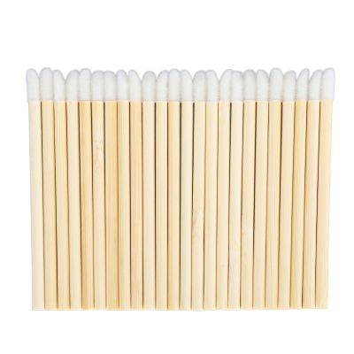 EIMSOAH 100pcs Disposable Bamboo Handle Lip Brush, Portable Makeup Tool Lip Gloss Wand, Bamboo Handle Lipstick Applicator, for Girls