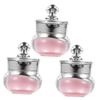 PLAFOPE 3pcs Refillable Travel Cream Jars Pink Acrylic Containers with Lids for Cosmetics Eye Cream Lotion Storage Portable Small Toiletry Bottles for Business Trips and Daily Use view 1