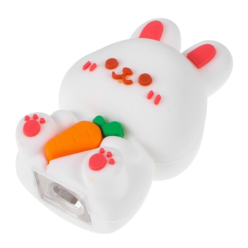 HAKIDZEL Cute Cartoon Bunny Pencil Sharpener for Home and Office Handheld Animal Sharpener for Eyebrow and Pencils Sturdy Safe Material with Quick Easy Sharpening and Decorative Design