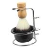 Beatifufu Soft Shaving Brush with Stainless Steel Stand and Stylish Foaming Bowl for Mens Wet Shave Ergonomic Handle for Easy Lathering Bathroom Shaving Brush Combo view 1