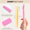 Eyebrow Razor Facial Hair Remover Eyebrow Trimmer Eye Brow Grooming kit Shaver 3 Colors Shavers with Precision Cover, Hair Remover Trimmers (Pack of 3) view 2