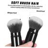 BUTIFULSIC 2pcs Retractable Makeup Brush with Flat and Angled Soft Bristles Handles for Travel Portable Powder and Face Makeup Brushes with Comfortable Grip view 2