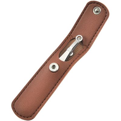 BIUDECO Stainless Steel Nose Hair Remover Tweezers with Round Head Ergonomic Trimming Tool for Mens Nasal and Eyebrow Hair Grooming Precision with Brown Leather Case
