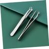 BIUDECO Stainless Steel Nose Hair Remover Tweezers with Round Head Ergonomic Trimming Tool for Mens Nasal and Eyebrow Hair Grooming Precision with Brown Leather Case view 2