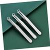 BIUDECO Stainless Steel Nose Hair Remover Tweezers with Round Head Ergonomic Trimming Tool for Mens Nasal and Eyebrow Hair Grooming Precision with Brown Leather Case view 4