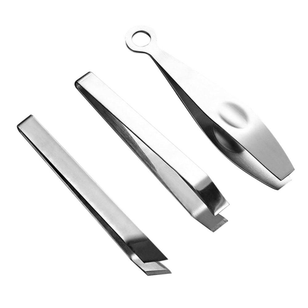 Baluue 3pcs Stainless Steel Fish Bone and Poultry Hair Tweezers Flat and Angled Tips for Hair Removal Lightweight Kitchen Gadget for Cooking and Food Preparation