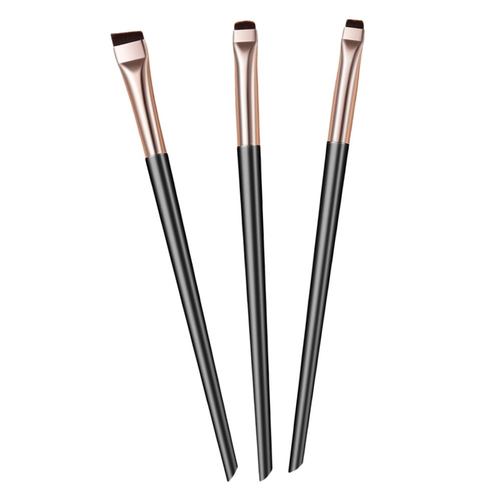 SAFIGLE Angled Eyeliner and Eyebrow Brush Black Gold Eye Makeup Brushes for Precise Eyeshadow Application Natural Finish Cosmetic Tools for Women and Professional Use