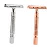 FRCOLOR 2PCS Manual Beard Razor Double Edge Metal Shaving Blades for Men and Gold Silver Close Clean Shave Washable and Resistant for Home and Travel view 1
