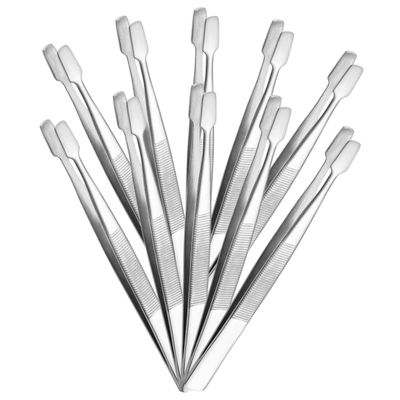 AUTSUPPL 10Pcs Stainless Steel Stamp Tweezers for Stamp Collecting and Precision Collector Tools with Ergonomic Grip for Eyelash Application and Jewelry Making