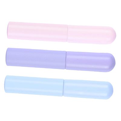 FOYTOKI 3pcs Silicone Lip Brush with Portable Skin Friendly Makeup Applicator for Lip Gloss and Lipstick Gentle Round Head Brushes in Pink Purple and Blue for Women Daily and Professional