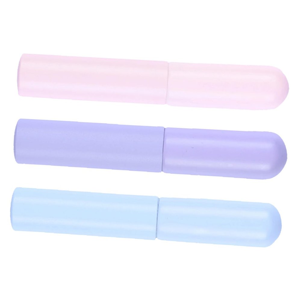 FOYTOKI 3pcs Silicone Lip Brush with Portable Skin Friendly Makeup Applicator for Lip Gloss and Lipstick Gentle Round Head Brushes in Pink Purple and Blue for Women Daily and Professional