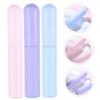 FOYTOKI 3pcs Silicone Lip Brush with Portable Skin Friendly Makeup Applicator for Lip Gloss and Lipstick Gentle Round Head Brushes in Pink Purple and Blue for Women Daily and Professional view 4