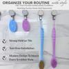 Avilana Body & Face Combo Silicone Scrubber (Dark Gray) + Suction Hook (2-Pack)  2-in-1 Gentle Cleansing, Hygienic, Fast-Drying  No-Drill Storage Solution view 3