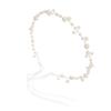 ETHZZLE Pearl Ribbon Wedding Headband Lightweight Bridal Hairband for Women Soft Chain Hair Accessory Chic Simple White Headdress for Brides and Special Occasions view 1