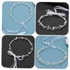 ETHZZLE Pearl Ribbon Wedding Headband Lightweight Bridal Hairband for Women Soft Chain Hair Accessory Chic Simple White Headdress for Brides and Special Occasions view 2