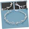 ETHZZLE Pearl Ribbon Wedding Headband Lightweight Bridal Hairband for Women Soft Chain Hair Accessory Chic Simple White Headdress for Brides and Special Occasions view 4