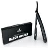 Gentlemen Republic Barber Exposed Straight Razor  Black Wood Edition | Professional Stainless Steel Blade Holder for Mens Shaving & Beard Shaping  Straight Edge Barber Razor (Blades Not Included) view 1