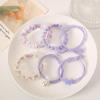 6pcs/pack Colorful Hair Bands, High Ponytail Hair Bands Cute Hair Ties for Girls and Kids Seamless Hair Ties for Thin Hairs (Purple) view 2