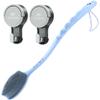 Avilana Long Handle Silicone Body Scrubber + Suction Hook (2-Pack)  19 Extended Reach, Hygienic, Fast-Drying  No-Drill Storage Solution view 1