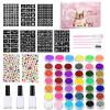 Body Paint Set, Rainbow Water Activated Facepaint Makeup Kit, Art Craft Facepaint Brushes Stencils for Celebrations Cosplay Halloween Parties Christmas Stage Performances Children's Day view 1