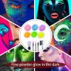 Body Paint Set, Rainbow Water Activated Facepaint Makeup Kit, Art Craft Facepaint Brushes Stencils for Celebrations Cosplay Halloween Parties Christmas Stage Performances Children's Day view 4