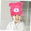 Beavorty Cute Coral Fleece Hair Drying Hat for Quick Absorbent Towel Wrap Soft Comfortable Bear Design Skin Friendly Wet Hair Towel Wrap Practical view 2