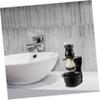 minkissy Black Plastic Razor Stand and Shaving Brush Holder for Mens Grooming Space Saving Desktop Organizer for Razors and Accessories Easy to Clean Bathroom Countertop Storage view 2