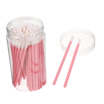 CALLARON 100pcs Disposable Lip Gloss Applicators Makeup Beauty Tools Portable Lipstick Brush for Precise Application Concealer and Lip Mask Use Pink Color
