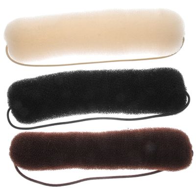 AUTSUPPL 3pcs Donut Hair Bun Makers for Women and Teens Elastic Hair Styling Tools in Black Beige Coffee Easy to Use for Messy Buns Parties Weddings Daily Wear