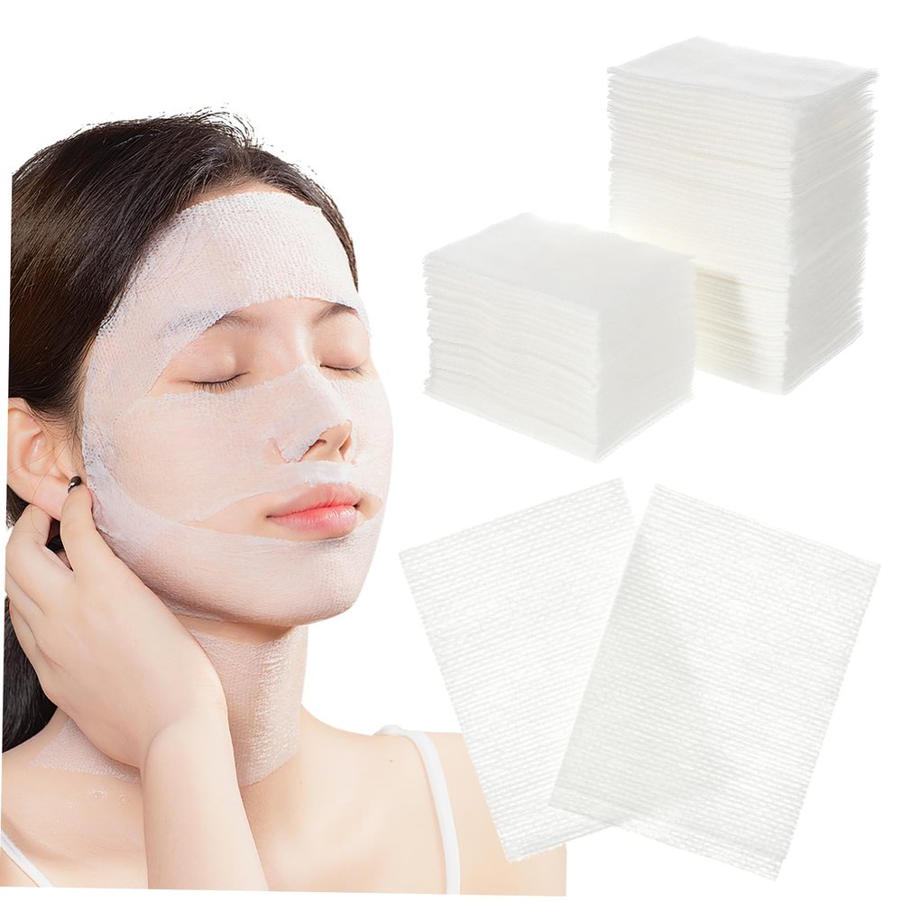ADOCARN 2 Packs Stretchable Cotton Facial Pads Large Capacity Soft Makeup Remover Pads for Sensitive Skin Versatile Toner Cotton for Face Cleansing and Travel Use