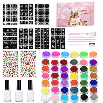 Face Paint Kit - Washable and Professional Body Paint Set | Art Craft Facepaint Stencils and Brush for Carnivals Cosplay Stage Celebrations Halloween Pool Birthday Children's Day