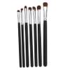 Beavorty 7pcs Eye Makeup Brush Premium Portable Eyeshadow and Eyeliner Brushes with Soft Dense Bristles for Women Black Handle Silver Ferrule Kit for Delicate Application view 1