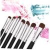 Beavorty 7pcs Eye Makeup Brush Premium Portable Eyeshadow and Eyeliner Brushes with Soft Dense Bristles for Women Black Handle Silver Ferrule Kit for Delicate Application view 3