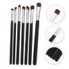 Beavorty 7pcs Eye Makeup Brush Premium Portable Eyeshadow and Eyeliner Brushes with Soft Dense Bristles for Women Black Handle Silver Ferrule Kit for Delicate Application view 4