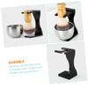 ETHZZLE Acrylic Shaving Tool for Men Black Beard Brush Stand with Practical Shaving Bowl Holder Keeps Razor and and Clean for Professional Grooming and Fathers Day Gift view 3