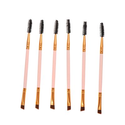 Beavorty 6Pcs Double Ended Eyebrow and Eyelash Brush Multifunctional Angled Eye Brow Spoolie Makeup Tools Synthetic Fibers Suitable for Precise Lash Curling and Brow Grooming Birthday Gift