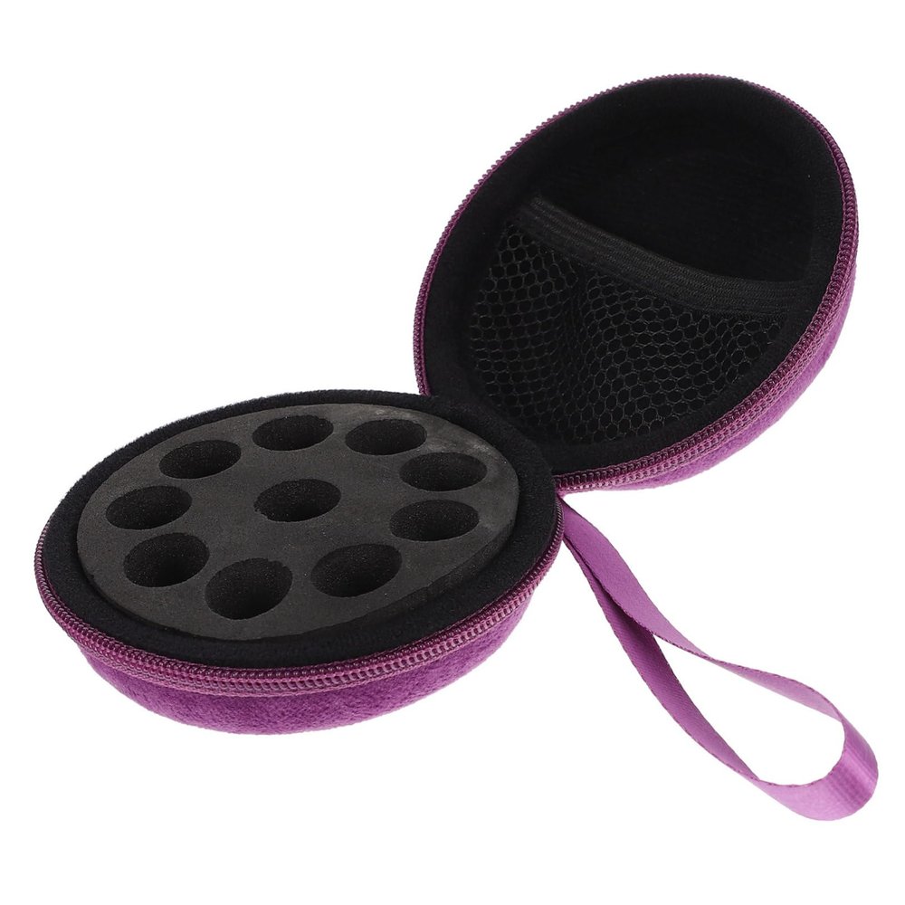 CALLARON Slot Essential Oil Organizer Bag Velvet Travel Case for Bottles Portable Perfume Holder with Mesh Pocket Sponge Protection for Women and Home Use