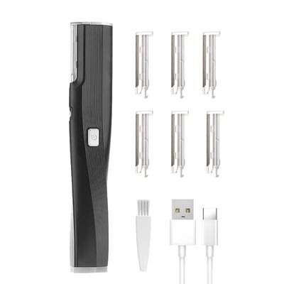 Electric Facial Exfoliator for Women, 2 Speed Vibrate Dermaplaning Face Razor for Peach Fuzz,Exfoliation & Body Hair Removal with 6 Replace Blades - Safety Micro-Guards (Black)