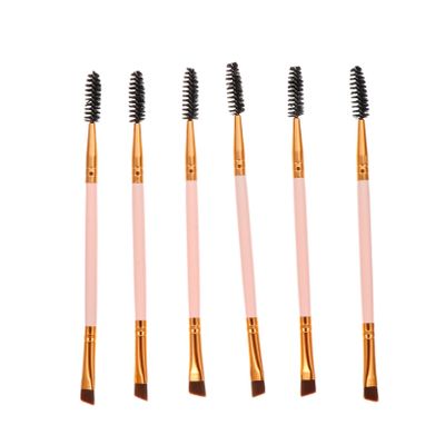 Healvian 6Pcs Double Ended Angled Eyebrow Brush and Spoolie for Eyelash Curling Makeup Tool for Precise Brow Grooming and Lash Definition Suitable for Beginners and Professionals