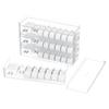 FURUIM2024M 4PCS Divided Organizer Box Clear Plastic Storage Box with Lid For Desktop Cables/Jewelry/Stationery/Small Parts Organizer view 1