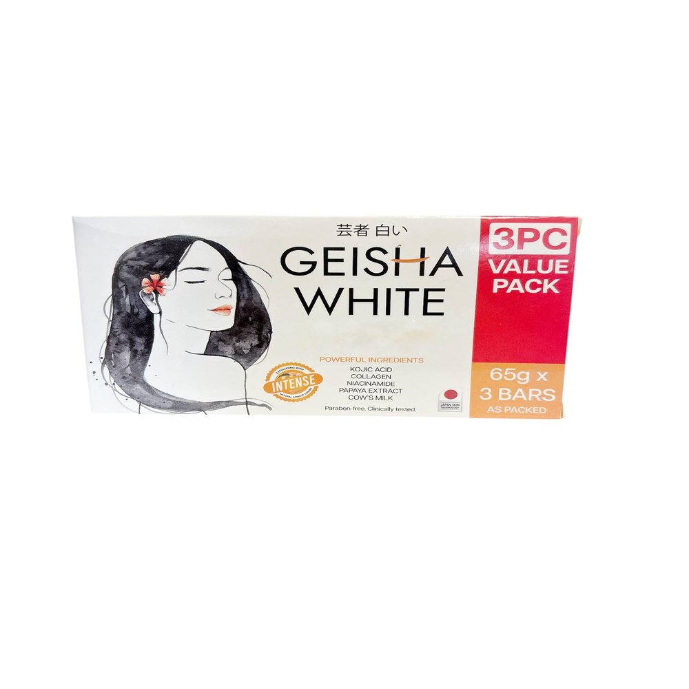 Geisha White Intense Skin Cleansing Bar - 3 bars x 65g