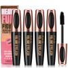 Silk Fiber Lash Mascara Smudge-Proof Extension Voluminous Fiber Mascara Natural & Waterproof Long-Lasting No Flaking/No Clumping (4 Packs) view 1
