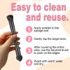 2 Pcs Dual Ended Hairline Brushes, Travel Concealer Brush with Sponge & Angled Flat Brush, Root Concealer Brushes for Precise Cover of Gray Roots, Thin Spots, Natural & Flawless Makeup Application view 3