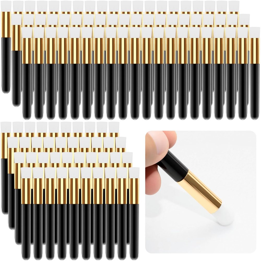 100 Pcs Lash Brush Bulk, Multipurpose Soft Eyelash Cleaning Brush, 4.39 Inch Travel-Size Lash Extension Cleaning Shampoo Brushes for Eyelash Extensions for Mascara, Makeup & Crafts Black
