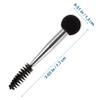 FOMIYES 6Pcs Dual Ended Makeup Sponge Brush with Mascara and Eyebrow Applicators for Foundation Powder and Lash Styling White Black with Silver Handle for Womens Makeup Application view 2