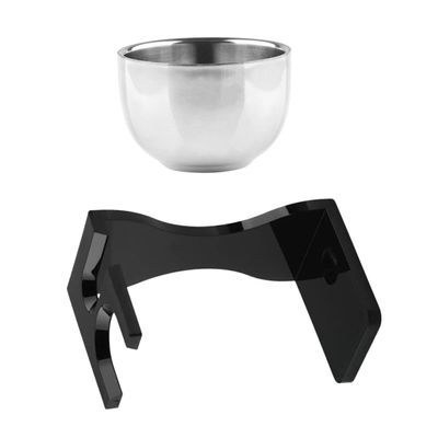 Mikinona Acrylic Shaving Brush Stand and Beard Bowl with Non Slip Base for Mens Grooming Razor and Brush Holder for Home and Barbershop Organization