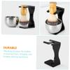 Mikinona Acrylic Shaving Brush Stand and Beard Bowl with Non Slip Base for Mens Grooming Razor and Brush Holder for Home and Barbershop Organization view 4