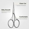 Facial Hair Scissors for Men Women - Eyebrow, Nose Hair, Beard, Eyelashes, Moustache, Ear Hair Trimming Kit, Curved and Rounded Safety Tips-2PCS Silver view 2